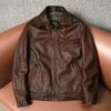 Soft Genuine Leather Jacket for Men Slim Fit Classic Biker Coat Casual Outerwear