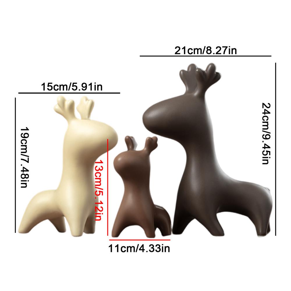 Семейная фигурка из трех штук, креативная керамическая скульптура животного, художественные фигурки для семьи, милые домашние аксессуары для гостиной