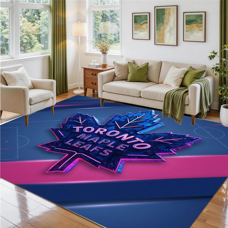 Toronto Maple Leafs Design Crystal Velvet Rug Soft Decorative Mat for Bedroom Entrance