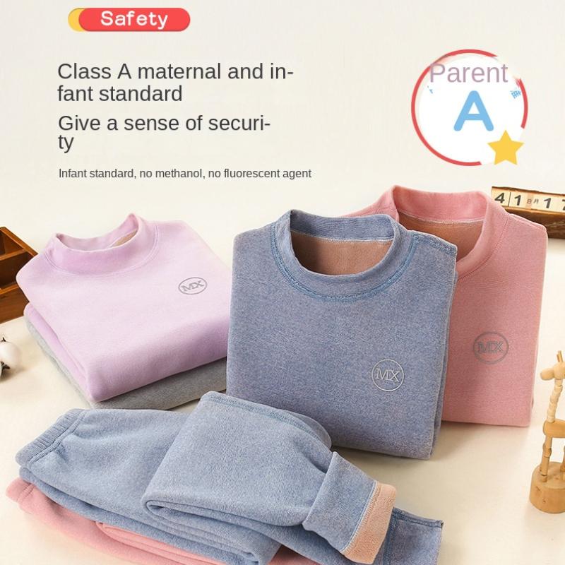 Термобелье для мальчиков, флисовый комплект постоянной температуры 37°C, теплые комплекты из двух предметов, комплект детской зимней одежды для детей-подростков, лонг-джонсы