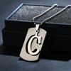26 букв алфавита собачья бирка кулон цепочка из бисера панк ожерелье из нержавеющей стали