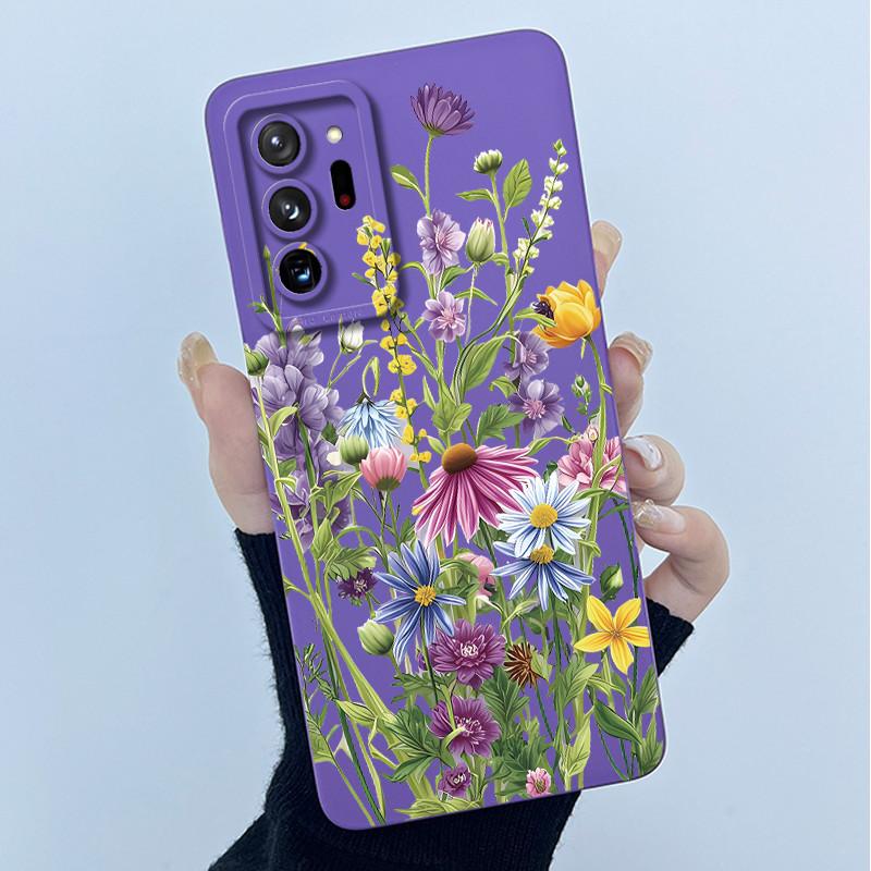 Для Samsung Galaxy Note 20 Ultra Модный Простой Чехол для Телефона Масляная Живопись Цветы Ультратонкий Матовый Защита от Отпечатков Пальцев