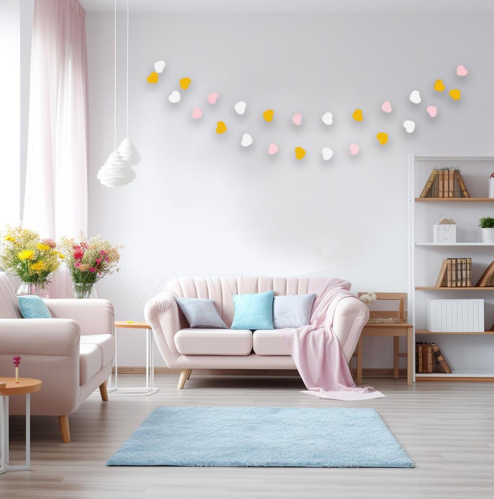 1pcs Set 6.5ft White Gold Pink Paper Card Banner Decorations For Birthday Party Hanging Banner Decoration Banner