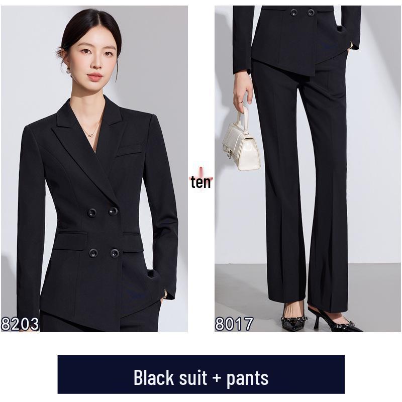 Женский высококлассный белый костюмный набор для осени/зимы - Элегантная деловая формальная одежда