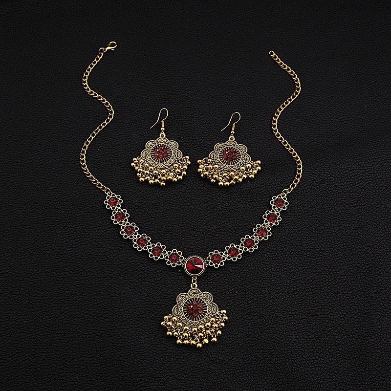 Серьги с кисточками в дворцовом стиле, ожерелье, ретро, хрустальные цветы, ювелирные аксессуары