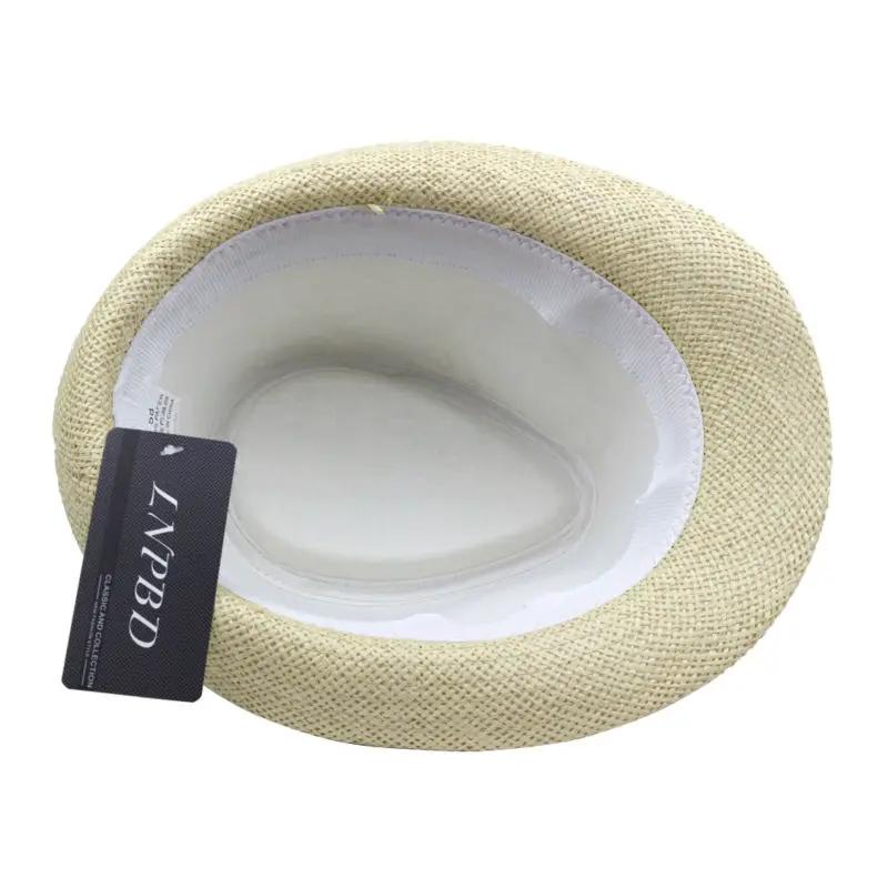 LNPBD Горячая унисекс женская мужская мода летняя повседневная модная пляжная соломенная панама шляпа джаз ковбойская фетровая шляпа гангстерская кепка