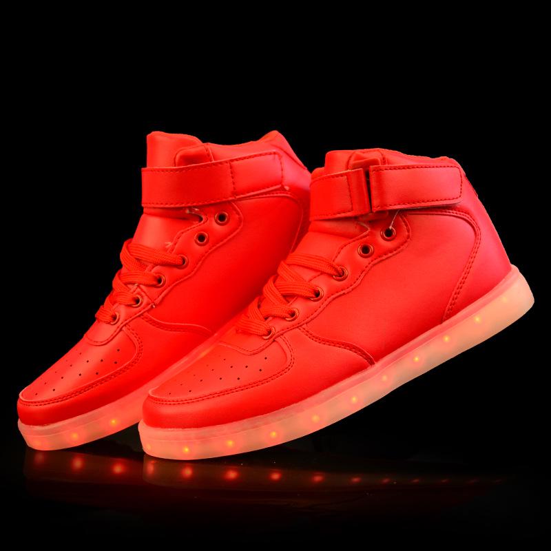 Размер 25-46 Парные женские и мужские светящиеся кроссовки Светящиеся USB-зарядные светодиодные туфли для мальчиков Обувь для девочек Светодиодная уличная обувь