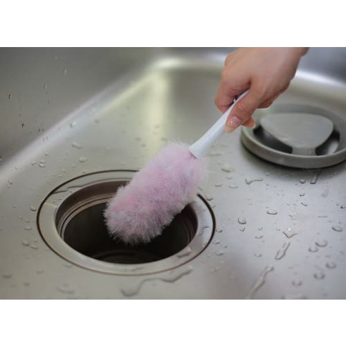 Yamazaki Sangyo Kitchen Drain Brush, Busbon-kun, Pink, Made in Japan, 156788