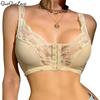 Французский кружевной тонкий бюстгальтер пуш-ап с пряжкой спереди, размер плюс, без косточек, нижнее белье, дышащее