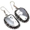 Серебряные серьги ручной работы с драгоценным камнем дендритовый опал 1,5 дюйма