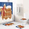Рождественская шторка для душа, коврик для пола, комбинация из четырех предметов, ковер для ванной комнаты и туалета, коврик для душевой комнаты, коврик для ног