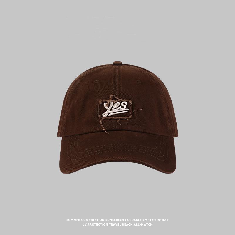 Выстиранная бейсболка с вышивкой и мягким верхом для женщин, осенняя новинка, универсальный солнцезащитный козырек, парная бейсболка