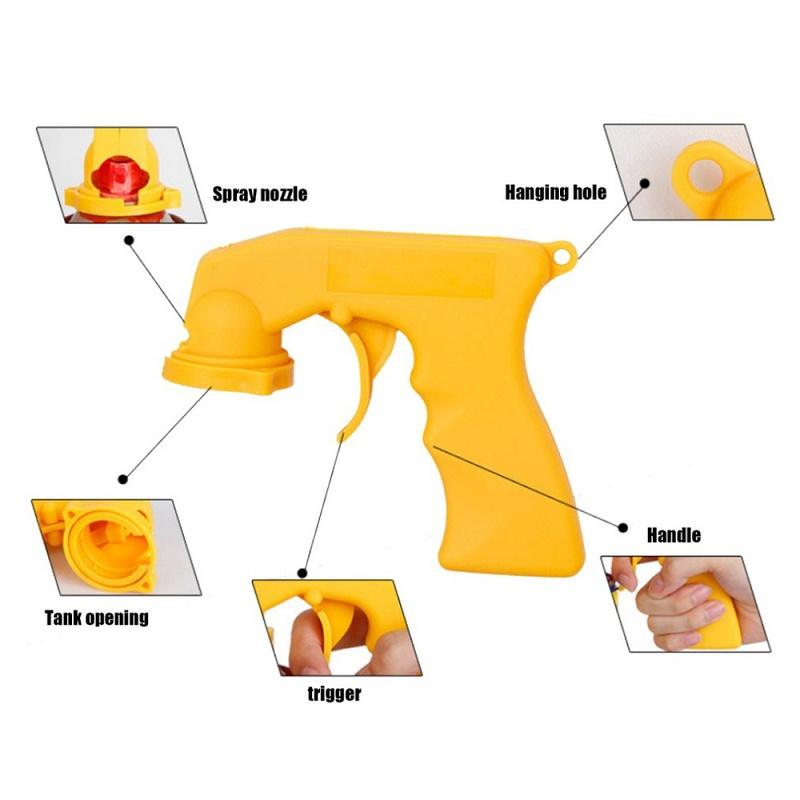 Spray Adaptor Paint Care Aerosol Spray Gun Handle with Full Grip Trigger Locking Collar Maintenance Repair Tool Car