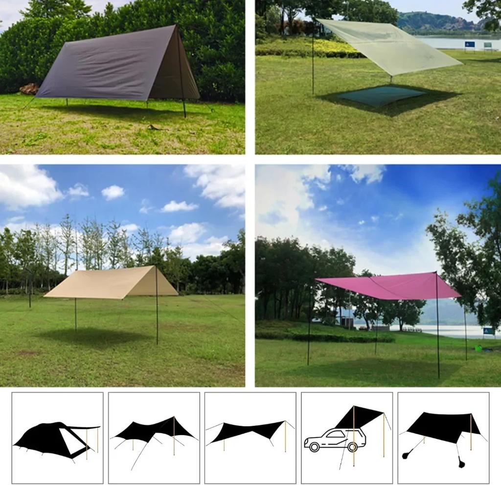 Набор из 2 стоек для тента, универсальные телескопические регулируемые алюминиевые стойки для кемпингового тента, аксессуары для палатки с навесом