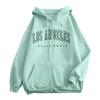 Женская повседневная толстовка с капюшоном и молнией свободного кроя с принтом-буквой