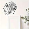 Farmhouse Honeycomb with Flowers Metal Wall Art - Elegant Hanging Décor for Living Room, Garden, Bedroom, Office, and Home Walls