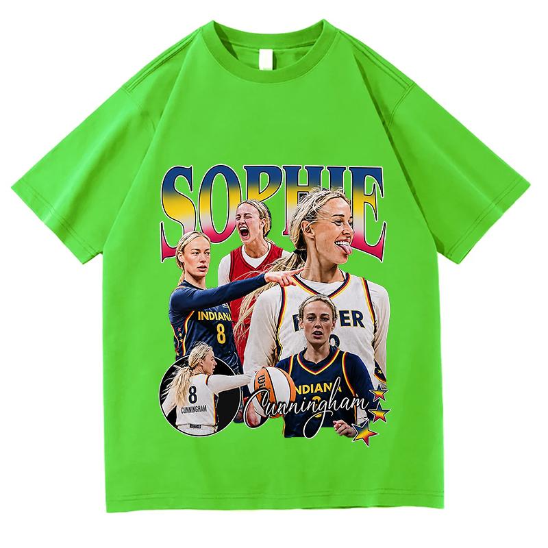 Sophie Cunningham TShirts Summer Unisex Unisex Retro Pure Cotton Y2K Round Neck Casual Streetwear Oneck Tees Aesthetic Clothing