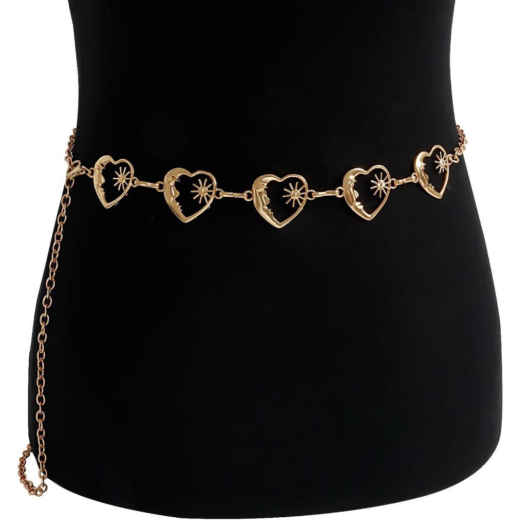 Sunflower Metal Waist Chain for Women - Adjustable European & American Style Waist Belt Ornament