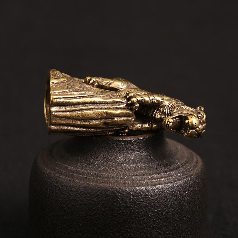 Китайский Зодиак Сплошная Латунь Тигр Животное Маленькое Украшение Мини Оригинальный Тигр Домашнее Украшение