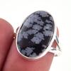 Natural Snowflake Obsidian Gemstone Handmade 925 Sterling Silver Ring S.7 S8r15