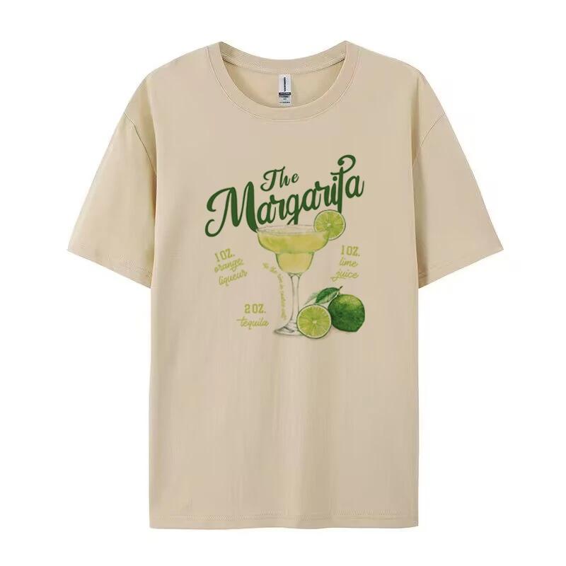 Retro Margarita Cocktail Lover T Shirt Women Short Sleeve Cotton Vintage Drinking Party TShirts Bartender Shirt Unisex Clothing
