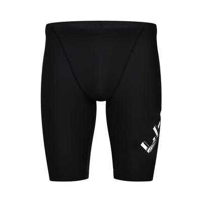 Li-Ning Быстросохнущие облегающие шорты для плавания длиной до колена с буквенным принтом, мужские купальные костюмы, черные L-ASLT087-11