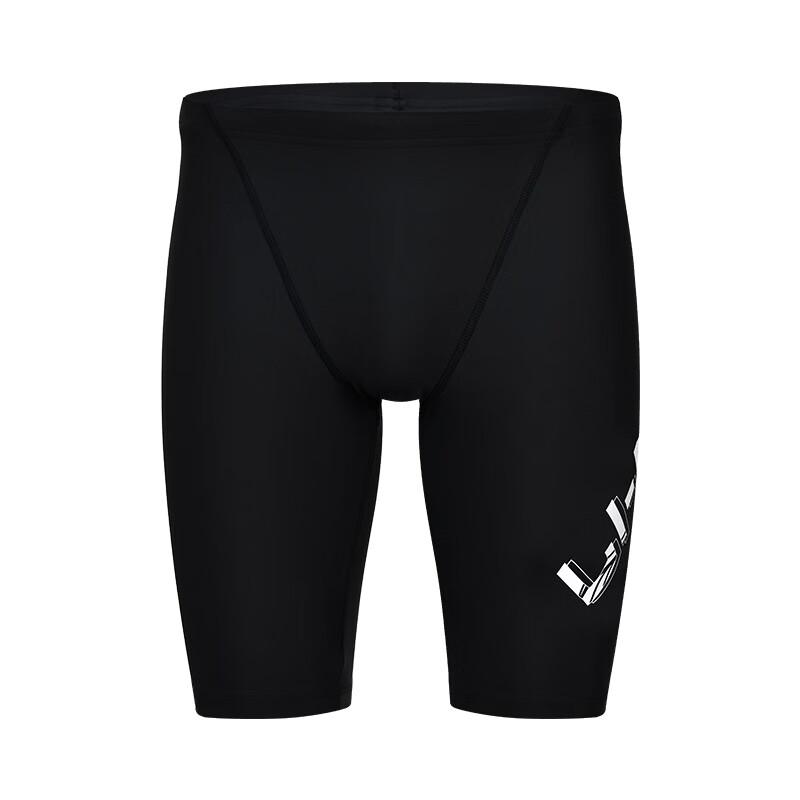 Li-Ning Быстросохнущие облегающие шорты для плавания длиной до колена с буквенным принтом, мужские купальные костюмы, черные L-ASLT087-11