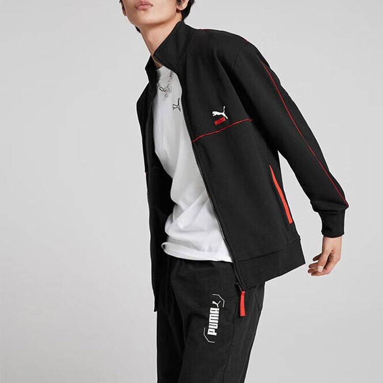 Puma Sports Lifestyle Series Printed Casual Stand Collar Long Sleeve Jacket Men Jacket Black 531706-01