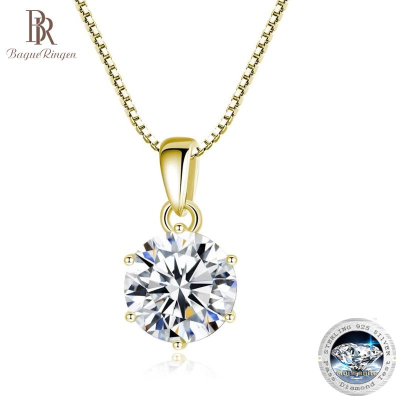 Bague Ringen Ожерелье с подвеской в 1 карат для женщин, королевский синий цвет, муассанит, стерлинговое серебро 925 пробы, свадебные ювелирные украшения