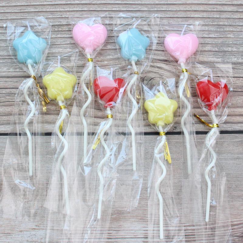 Single Candle Children's Cute Birthday Party Colorful Cartoon Balloons Five-pointed Love Cake Candle