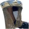 Medieval King Arthur Royal Crown Helmet with Chain Helmet Brass Style Cap Helmet Wearable for Adult Medieval Costumes Silver
