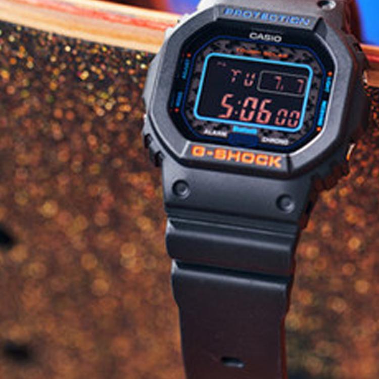 Casio Специальное издание часов с тематикой Городская Битва, Городской Неоновый Сон, Кубическая Коробка, Кварцевый Механизм, Мужские часы, Черный GW-B5600CT-1PRT