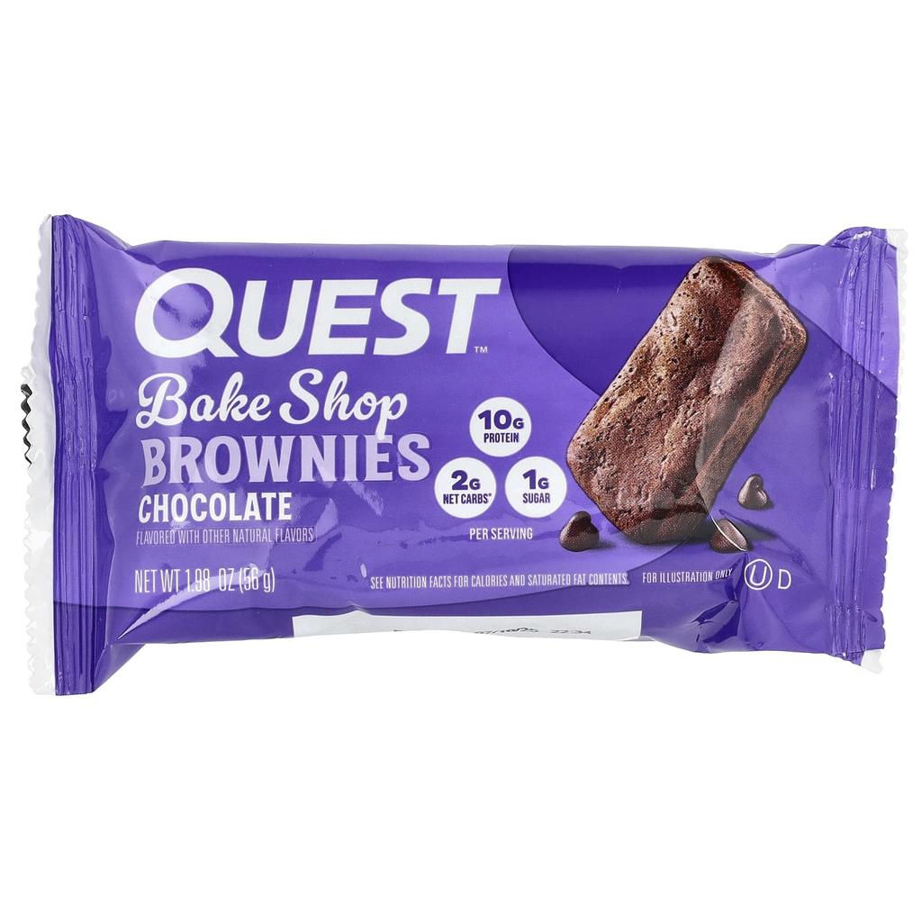 Quest Nutrition, Печенье Bake Shop Brownies, шоколадное, 10 пирожных, 1,98 унции (56 г) каждый