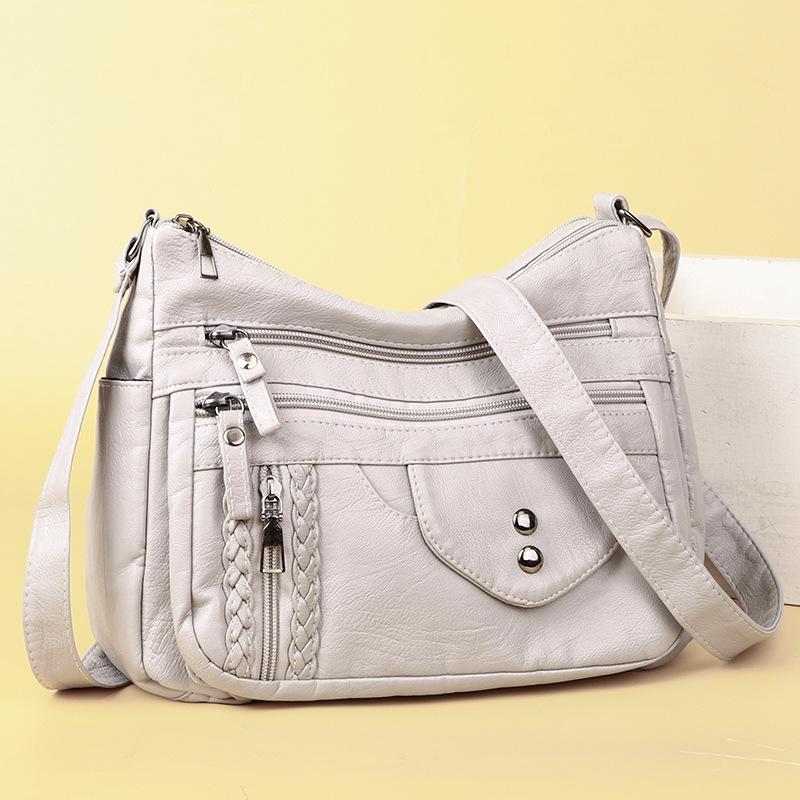 New Vintage Soft Leather Women's Crossbody Bag - Large Capacity Fashion Shoulder Bag, Elegant and Fashionable Design for Ladies