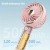 Small Fan Handheld Portable Fan with LED Light USB Rechargeable, Long-lasting Battery Life, Silent Suitable for Office Desktop