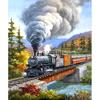 Full Round Drill 5D DIY Diamond Painting "Train Landscape" Embroidery Cross Stitch 5D Home Decor Gift