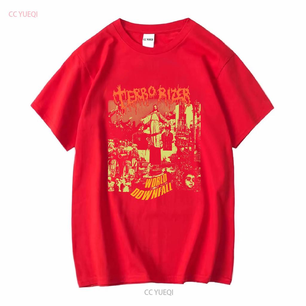 Футболка Terrorizer world downfall дэт-метал грайндкор Carcass Napalm с длинным или коротким рукавом винтажная стираная уличная одежда