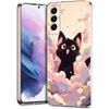 Художественный черный кот Звездная ночь Чехол для телефона для Samsung Galaxy S24 Ultra S23 FE S22 S20 S21 5G S10 S9 Plus S10E S8 Прозрачный чехол