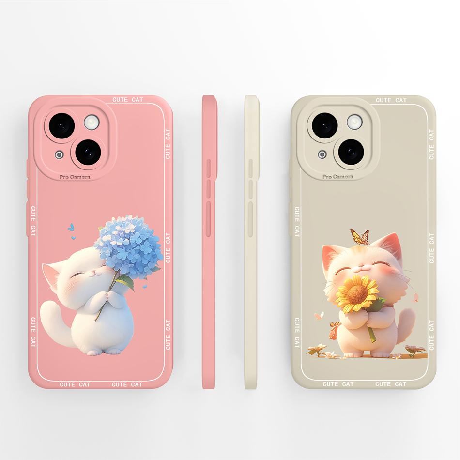 For iPhone 15 Pro Max Case For iPhone15 Plus Creative Back Cover Soft Liquid Silicone Full Protection High Quality Phone Shell