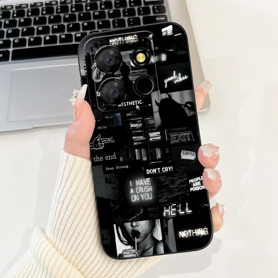 For ITEL A60s A662LM Case For ITEL A60 Cover Silicone Luxury Fashion Flowers Kawaii Girl Cute Shockproof Phone Case Bumper