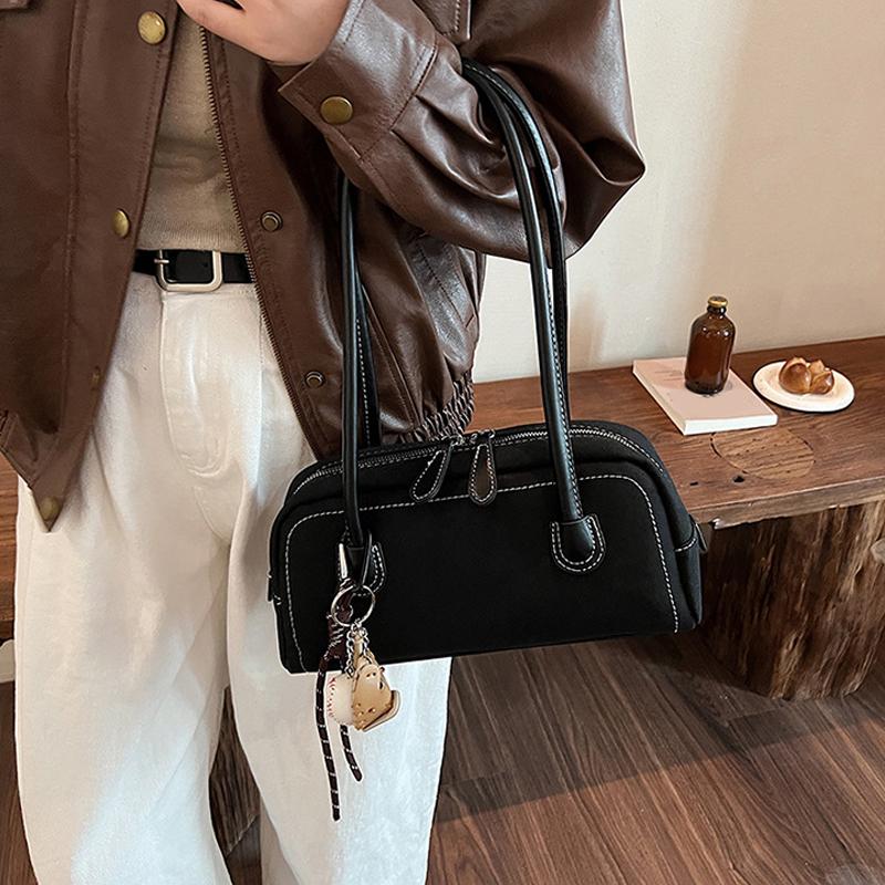 Новая замшевая сумка через плечо для женщин, многокарманная сумка под мышкой, сумка из искусственной замши однотонного цвета, сумка-саквояж на молнии для работы, покупок CLE