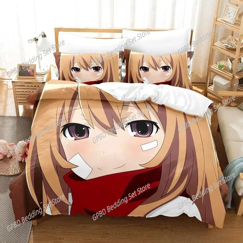 Комплект постельного белья Toradora Single Twin Full Queen King Size Bed Set Adult Kids Bedroom Duvet Cover Sets 3D Print Anime Bed Set