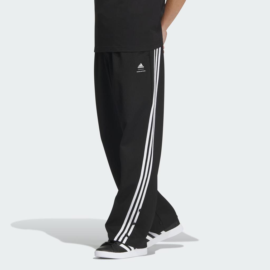 Adidas X Guangui Dong Co-Brand Осень-Зима 23 Полосатые свободные трикотажные джоггеры со шнурком, унисекс, черные, JE1119