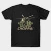 Мужская черная футболка с принтом Get To Da Choppa Печать на трансферной бумаге без вырезания Хлопковая футболка