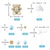 33pcs Baby Shower Cake Topper Set - Blue Bear & Star Cloud Decorations for Birthday Party, Gender Reveal Cake Decor