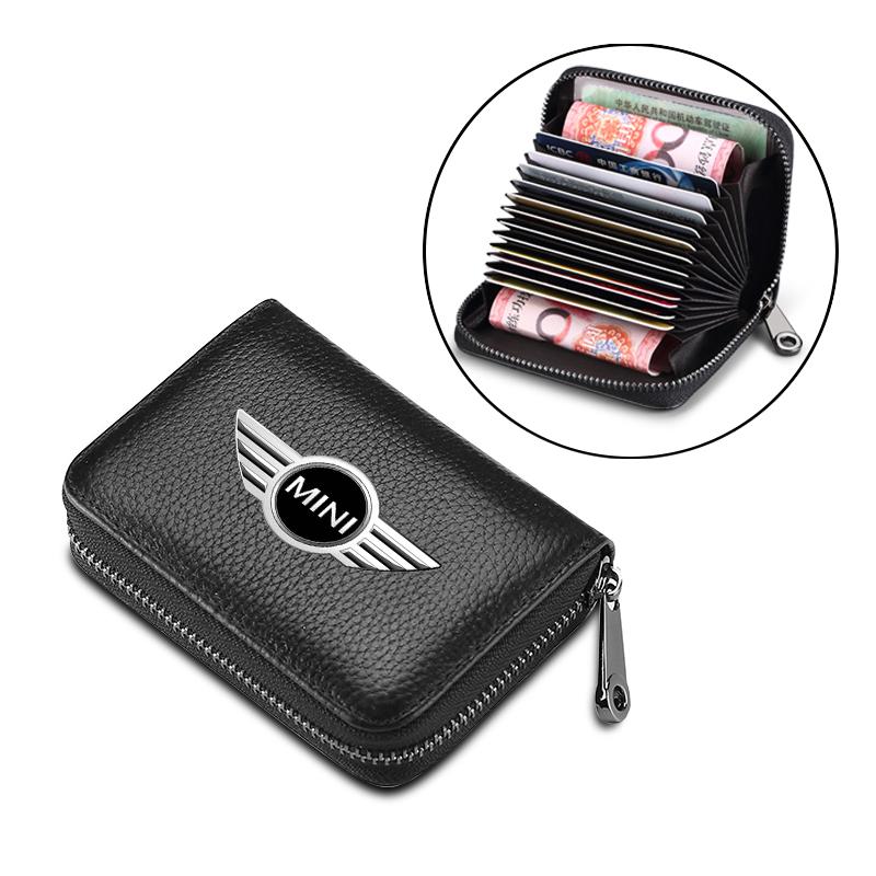 Leather Car Driver's License ID Card Bank Card Wallet Car Styling For BMW Mini Cooper F54 F55 F56 R56 R60 SONE Roadster Clubman Coupe