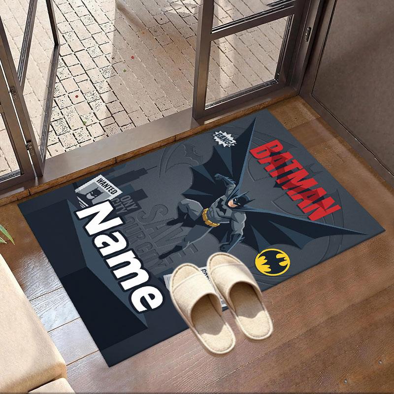 Custom Name Personalized Batman Print Carpet, Versatile Home Decor Rug, for Playroom, Apartment, Balcony, Entryway, Hallway Gift
