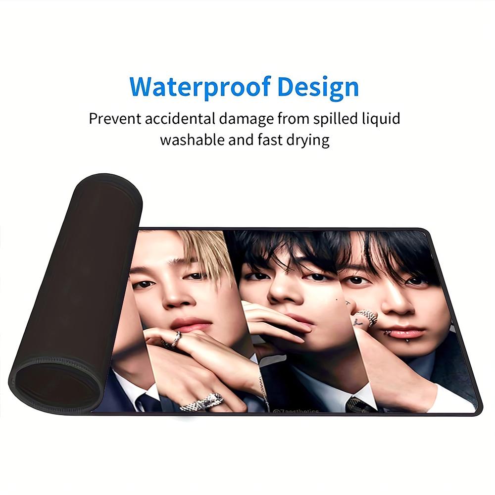 Kpop Stars Formal Attire Large Gaming Mouse Pad Nonslip Rubber Base Waterproof Desk Mat For Office Pc Laptop