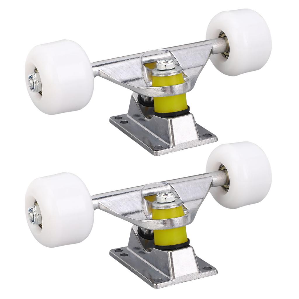 2PCS   Trucks Set with 4 Wheels Aluminum Alloy 5 Inch Shock Absorption  board Truck for Replacement