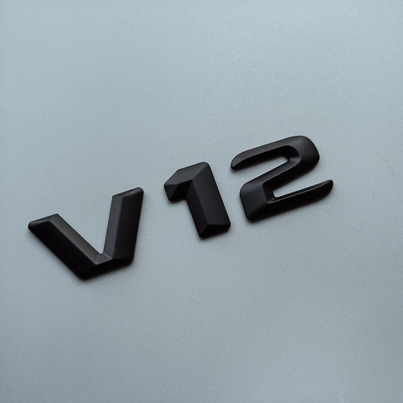 2015 3D Sharp V6 V8 V10 V12 Letters Numbers ABS Car Emblem DFH544 Fender Discharging Badge Nameplate Logo Sticker Chrome Black